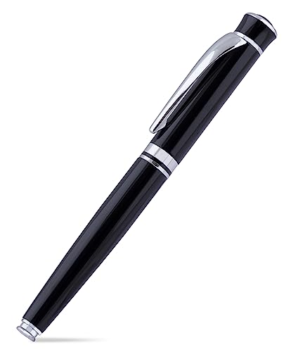 Image of amazon basics Ballpoint Pen with Case for Office, Home and Gifting (Black Body, Blue Ink)