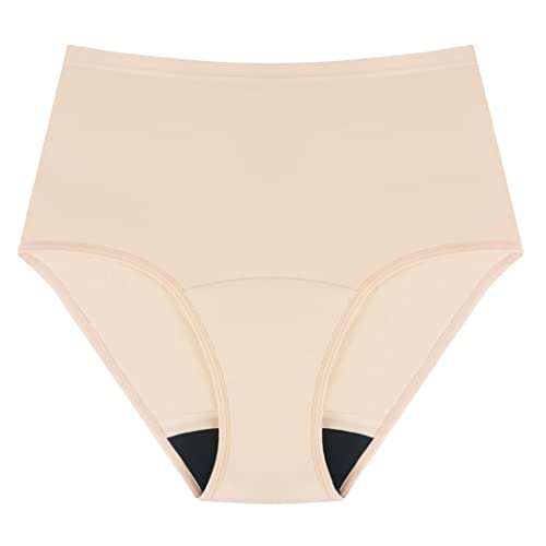 Image of AIRCUTE Washable Urinary Incontinence Protective Underwear for Women Leak Proof Absorbent Reusable Panties 60ML 1 Pack (Beige, 6X-Large)