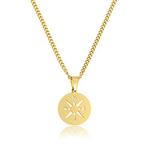 Made by Nami Herren Halskette mit Anhänger aus Edelstahl - Handmade...