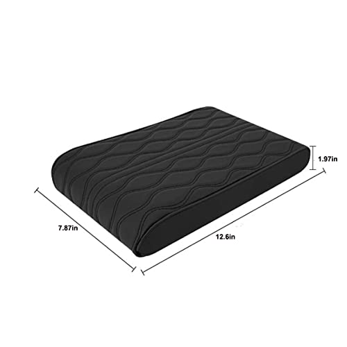 Meirenda Car Center Armrest Cover, Arm Rest Cover for Car, Universal Waterproof Pu Leather Heighten Memory Foam Car Armrest Seat Box Cover Protector for Most Vehicle, SUV, Truck (Black)