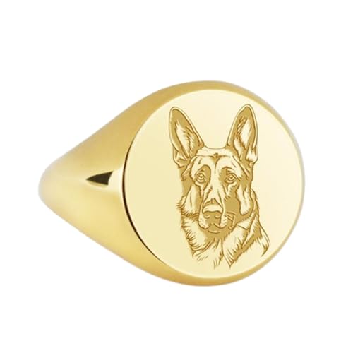 Chevalière Berger allemand bague argent pour un style unique