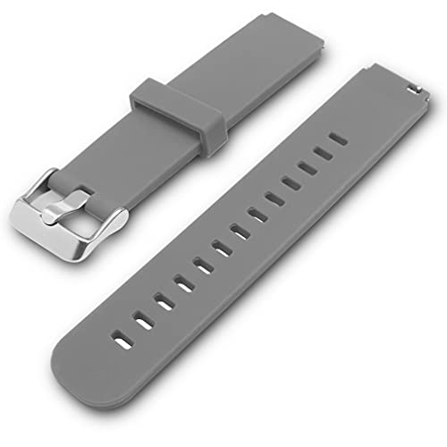 Preisvergleich Produktbild Adallor® Smartwatch Armband Wechselarmband für Herren Damen, Quick Release Uhrenarmband, Ersatzarmband, Silikon Uhrenarmbänder, Uhrband Bracelet Strap für Herrenuhr 18mm (grau)