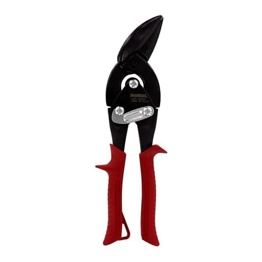 MIDWEST Blackout Series Aviation Snip - Left Cut Offset Tin Cutting Shears with Forged Blade & KUSH'N-POWER Comfort Grips - MWT-6510LO