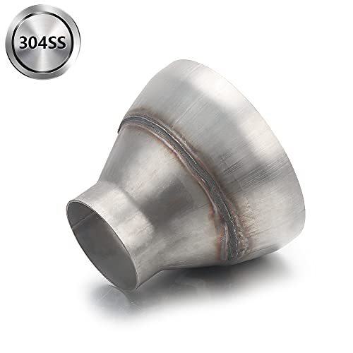 Image of A-KARCK Exhaust Adapter Connector 2.5 inch OD to 5 inch OD, Exhaust Pipe Reducer 4 inch Overall Length 304 Stainless Steel