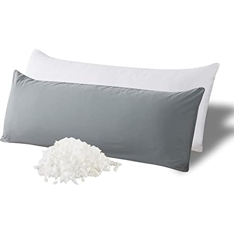 WhatsBedding Memory Foam Body Pillow with Cooling Zippered Cotton Cover Cover