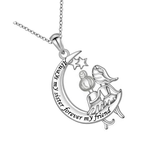 JDNH Delicado collar con colgante de lunas de corazón, símbolo de árboles de la vida, cadena ajustable, joyería perfecta para el día de la madre, cumpleaños, día de la madre, One Size, como se