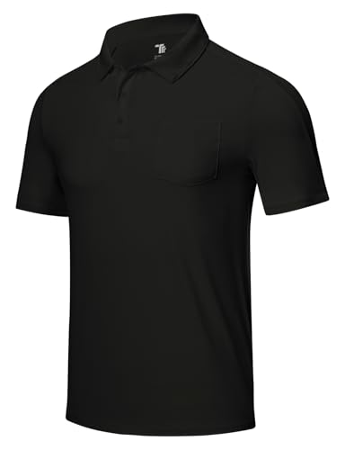 Image of Rdruko Men's Polo Shirts Short Sleeve Quick Dry Outdoor Golf Sports Shirts with Pocket