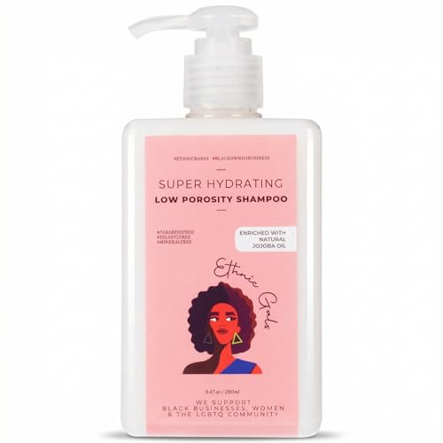 Low Porosity Shampoo - Super Hydrating & Moisture-Locking Cleanse for Curly, Coily Hair with Aloe...