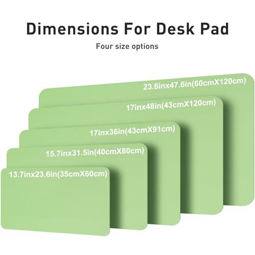 Image of Aothia Faux Leather Desk Mat - Large Mouse Pad, Non-Slip PU Leather Blotter, Waterproof Writing Surface for Office and Home (Foam Green, 47.2 inch x 23.6 inch)