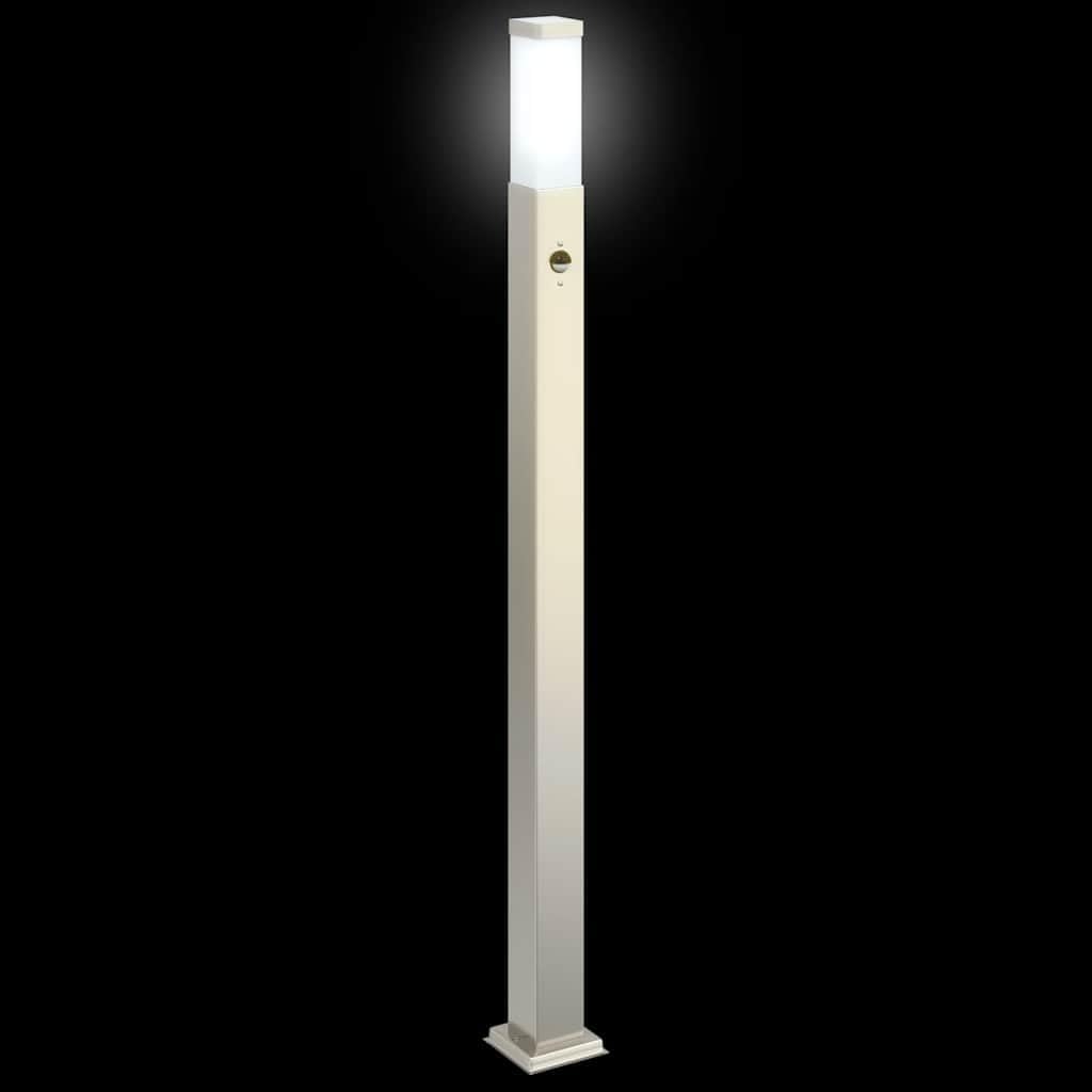 Lampada a colonna in acciaio inox con sensore di movimento PIR, 3 pezzi, 110 cm di altezza, IP44, protezione per giardino, terrazza, esterni, a risparmio energetico e resistente alle