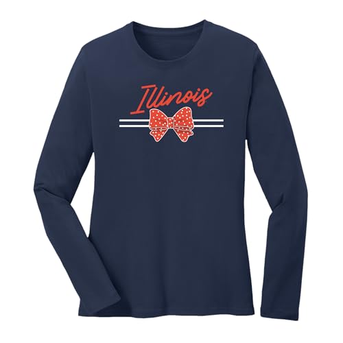 Underground Printing Illinois Bow Script WoLS Tee - SM - Navy