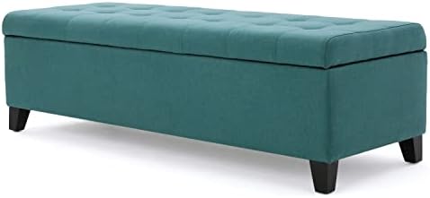 Christopher Knight Home Mission Fabric Storage Ottoman, Dark Teal Dimensions: 19.25”D x 50.75”W x 16.25”H