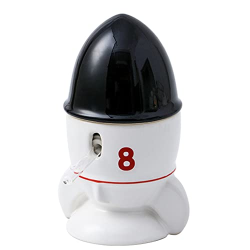 iHOO Ceramic Water Bottle,Little Pet Automatic Drinking Bottle with Rocket Shape Ceramic Holder for Dwarf Syrian Hamsters Gerbils Mice Rats Rabbits(Rocket,80ML)