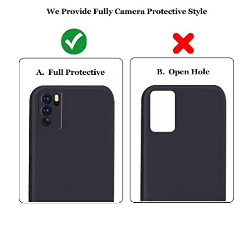 Image of A rtistque Liquid TPU Silicone Matte Shockproof Flexible Camera Protection Soft Back Cover Case for Oppo Reno 6 5G - Black