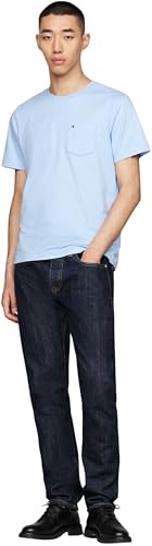 Tommy Hilfiger Herren T-Shirt Kurzarm Essential mit Brusttasche, Blau (Vessel Blue), M – Ansicht 4