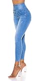 Miss RJ Jeans High Waist Damen Skinny Jeans Jeanshose Corsage Look (Blau, 36)