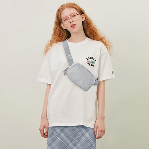 Image of Belt Bag for Women Two-Way Zipper Fanny Pack Crossbody Bags for Women Fashion Waist Packs Cross Body Fanny Pack with Adjustable Strap Gifts for Teen Girls (Light Grey)