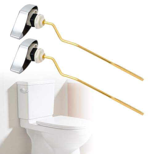 Image of iFealClear 2PCS Brass Toilet Tank Flush Lever Replacement Compatible with TOTO THU068#CP for St743S, St454E, Side Mount Toilet Trip Lever, Easy to Install, Chrome