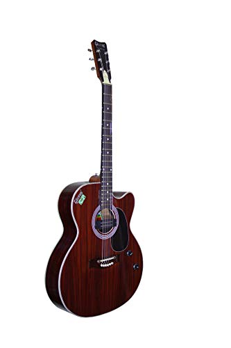 Image of Venus Full Rose Natural 6-String Cut A Way Right Hand Acoustic Semi-Electric Guitar With Bag And Free 1 Set String,2 Picks