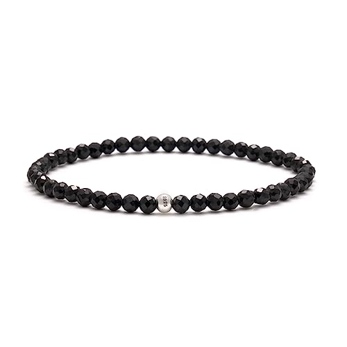 BERGERLIN Turmalin Armband echt mit 925 Sterling Silberperle - facettierte Perlen - Größe L