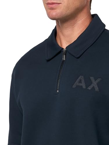 Armani Exchange Men's Ax Logo Quarter-Zip Cotton Fleece Sweatshirt3