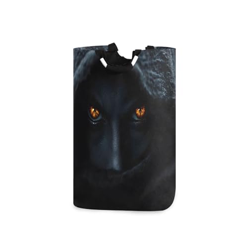 Jihqo Laundry Hamper Basket Devil Eyes Black Collapsible Nursery Storage Bin Waterproof Clothing Baskets for Home Bedroom Bathroom Washing Room