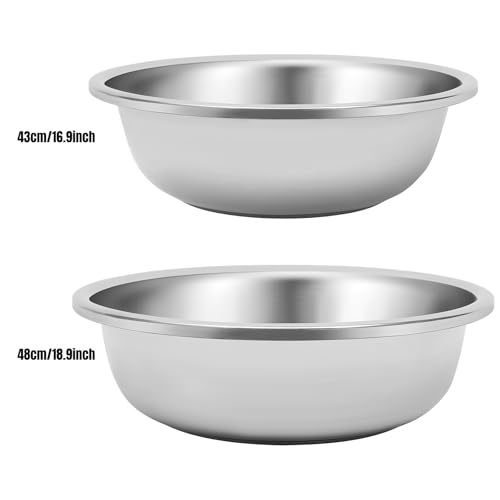 Set de 2 tazones grandes de acero inoxidable 15 Qt miniatura 6