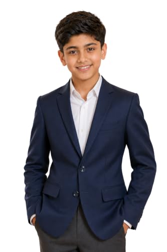 Image of SaintX Kids Boys Tailored Premium Coat Blazer | 4-Way Stretchable Wrinkle Free Fabric | Fully Lined | Slim Fit | Versatile Formal & Casual Jacket for Boys (1-14 Years KB01)