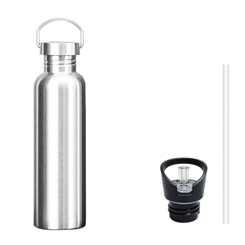 Yujun Botellas de Agua de Acero Inoxidable de 500/750/1000 ml, Botella de Bebida portátil de Viaje para Deportes al Aire Libre, Dos Tipos de Tapas para Beber Disponibles