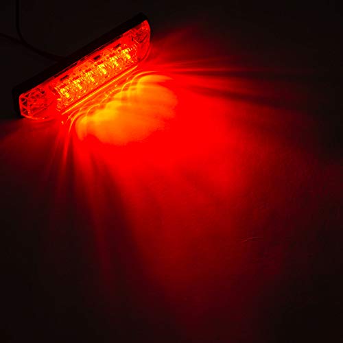 Tira de luces LED roja slim 4" x 1" 12V miniatura 5