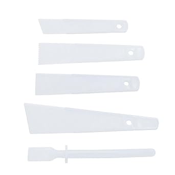 5 Pack Glue Spreader Plastic Glue Smear Plate Scraper Sticks Applicator Tool for Leatherwork Woodwork Handmade DIY Leather Spreads Burnishing Gum Art Craft Project
