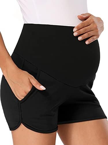 PACBREEZE Women’s Maternity Shorts Over Belly Lounge Pajama Workout Running Casual Summer Pregnancy Shorts