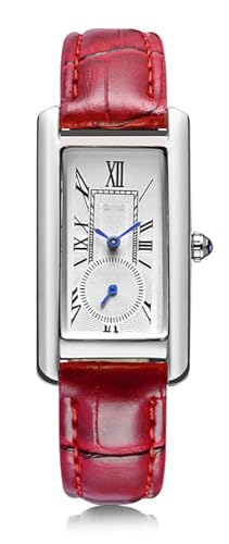 Image of Quartz Watch for Women, Lady Stylish Square Dress Watch with Leather Strap and Sapphire Crown