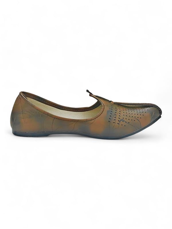 Image of Arrow Men's Ethnic Mojari Premium Handmade Traditional Footwear Laser Cuts