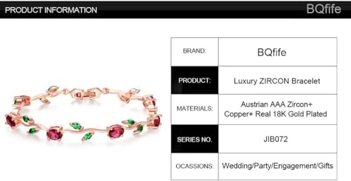 18k Yellow Gold-Plated Sterling Silver Diamond Accent Two-Tone Gemstone Tennis Bracelet Diamond Bangle Bracelet Rose Gold3