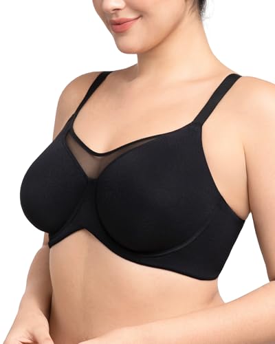 Image of HSIA Minimizer Bras for Women Plus Size, Full Coverage Coolcomfort T Shirt Unlined Bra with Underwire for Heavy Breast