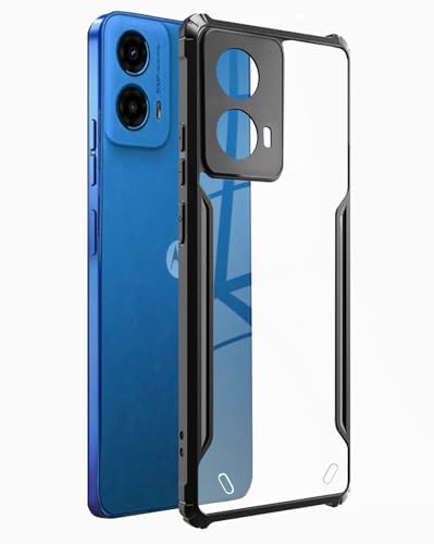 Image of Spazy Case Moto G45 5G Back Cover | Transparent Crystal Clear Hard PC Back Case with TPU Bumper, Drop Protection Case Cover for Moto G45 5G