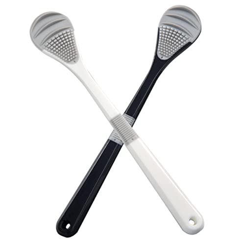 BEBEMOKO 2pcs Swabs Cleaning Oral For Adults Treatment Scraper Brush Coated Tools Scrubber Scraping Tool Coating Cleaners Pp