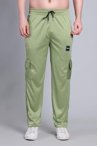 Image of Lycra Blend Cargo Track Pant for Men | Multi Pocket Lycra Stretch Fabric | Comfortable Stylish Joggers for Running Sports Casual Wear | Boys Gym Lower Activewear