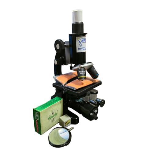 Image of LABGO Compound Student Microscope with LED Lamp | 50 Blank & 2 Prepared Slides | ISO Certified | Biological Lab Microscope for Students, Schools & Research Use