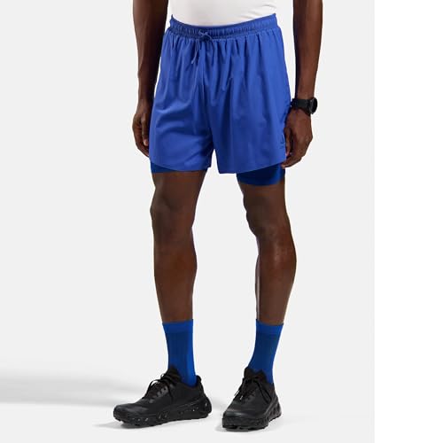 Short de running hommes Odlo Zeroweight 2in1 bleu taille M