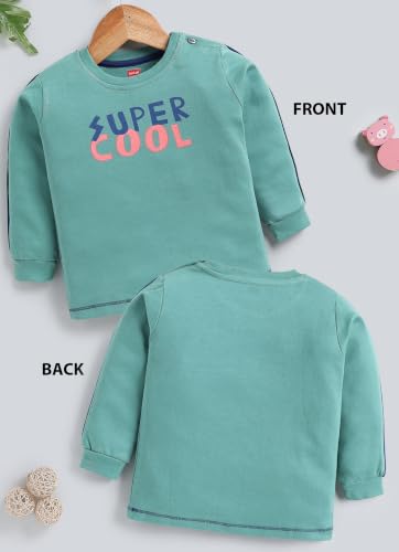 Image of LuvLap Baby Boys Regular Fit 100% Cotton Full Sleeves Boys T-Shirt Set Pack of 2