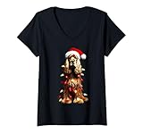 Photo Gallery donna cocker spaniel inglese cappello di babbo natale luci cane proprietario maglietta con collo a v Photo Gallery donna cocker spaniel inglese cappello di babbo natale luci cane proprietario maglietta con collo a v