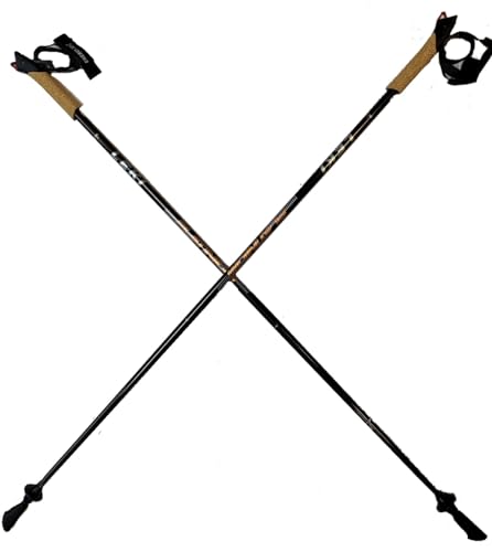 LEKI Nordic Walking Platinium Carbon Series Fixed Length Walking Poles 115cm Brown