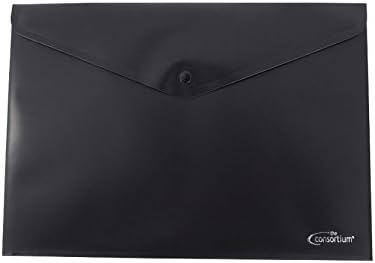 Premium A4 Document Folder Black Popper Wallets (Pack of 5) A4 Stud Press Popper Wallets