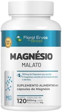 Magnésio Malato Floral Ervas 600mg – 120 Cápsulas