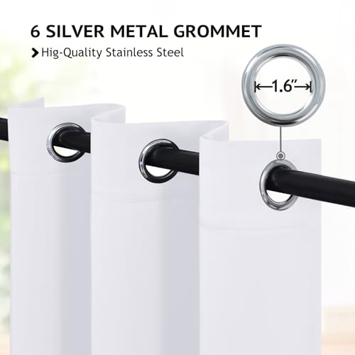 Image of COSVIYA Grommet Room Darkening Pure White Curtains 84 inch Long for Bedroom | Light Blocking Insulated Thermal Curtains for Living Room, Blackout Thick Polyester Window Drapes,38x84 inches, 2 Panels