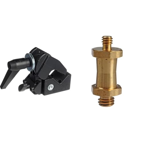 Manfrotto 035 Superclamp Universal Befestigungs-Mechanismus (Aluminium) schwarz & Kamerazapfen für Super Clamp 037