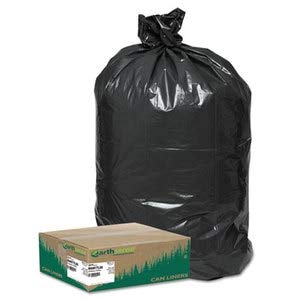 Recycled Large Trash and Yard Bags, 33gal, .9mil, 32.5 x 40, Black, 80/Carton