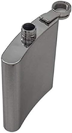 Butelka na napoje ze stali nierdzewnej o pojemności 0,5 l, kolor srebrny, z nakrętką  szczelna, pojemność 500 ml, 17 x 13 x 3 cm, wielokrotnego użytku, butelka na wódkę, butelka kieszonkowa, pojemność 16